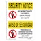 Signmission OSHA Security Sign, 3.5" Height, 5" Width, No Admittance Bilingual, Landscape, SN-D-35-L-11563 OS-SN-D-35-L-11563 - alternate 1